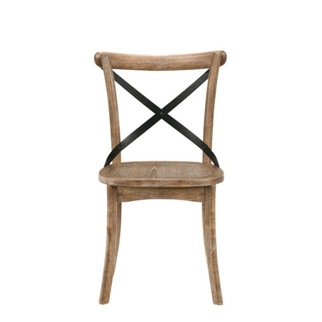 Acme - Kendric Side Chair (Set-2) 71777 Rustic Oak Finish