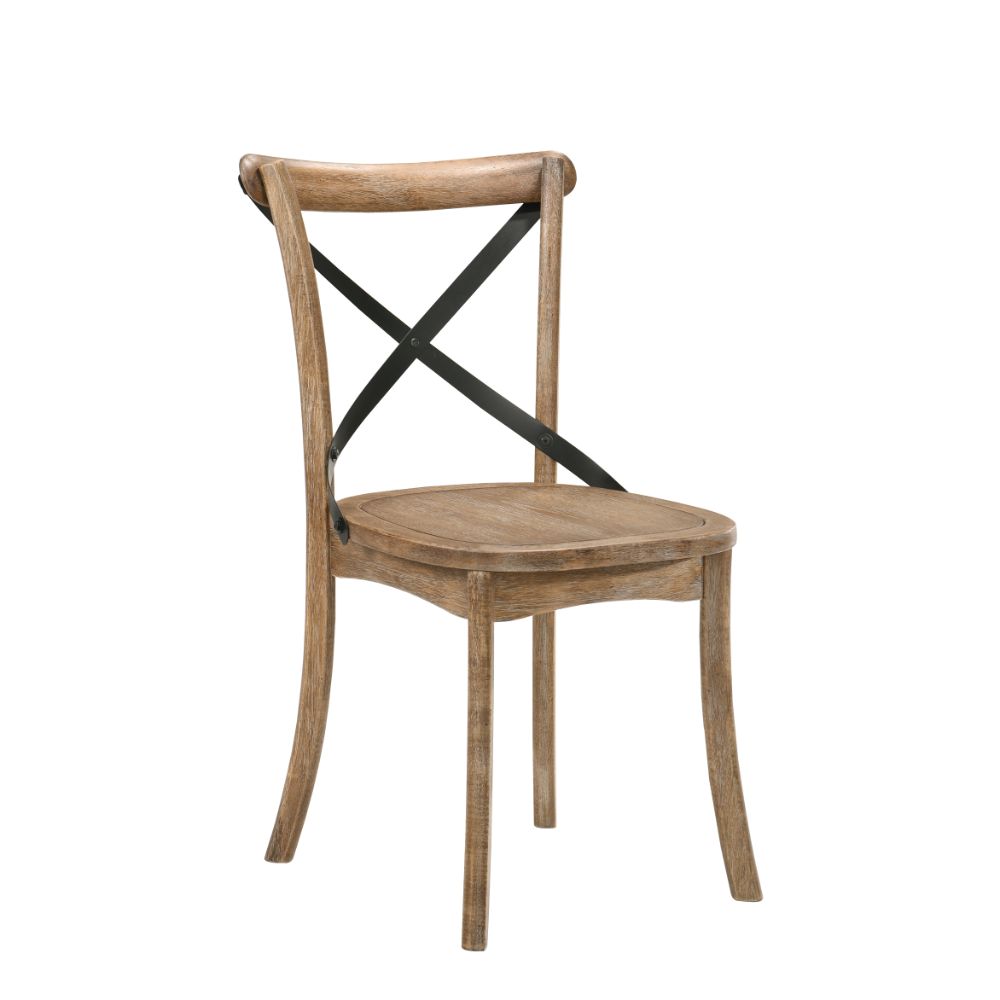 Acme - Kendric Side Chair (Set-2) 71777 Rustic Oak Finish