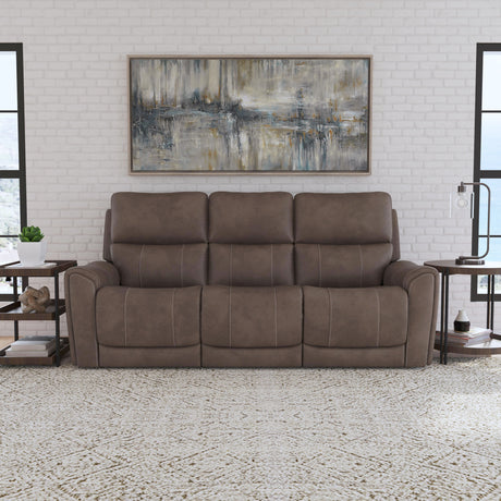 Carter Power Reclining Sofa With Console & Power Headrests & Lumbar - Cappuccino | Flexsteel