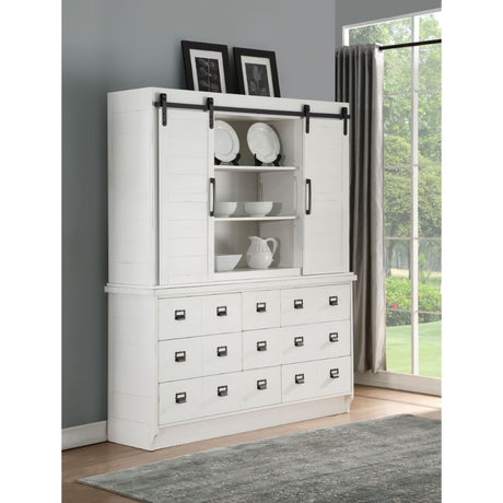 Acme - Renske Buffet & Hutch 71853 Antique White Finish