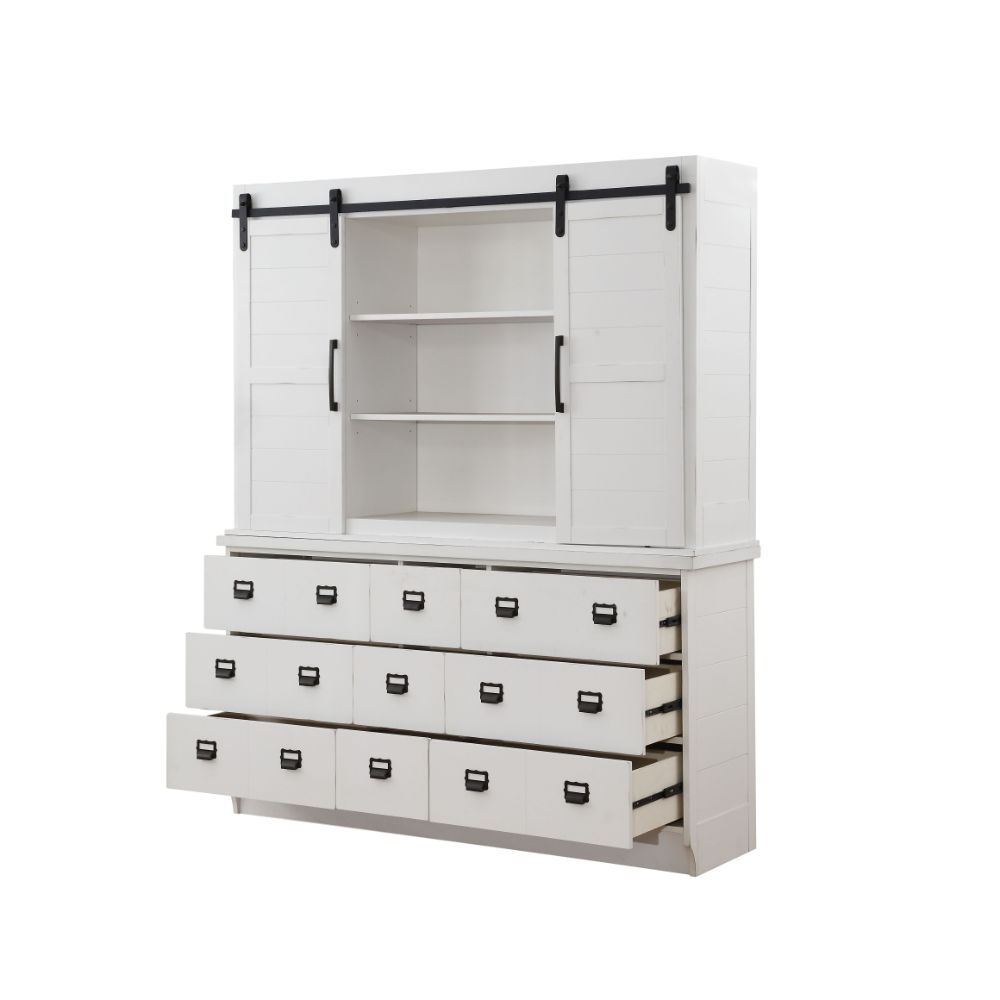 Acme - Renske Buffet & Hutch 71853 Antique White Finish