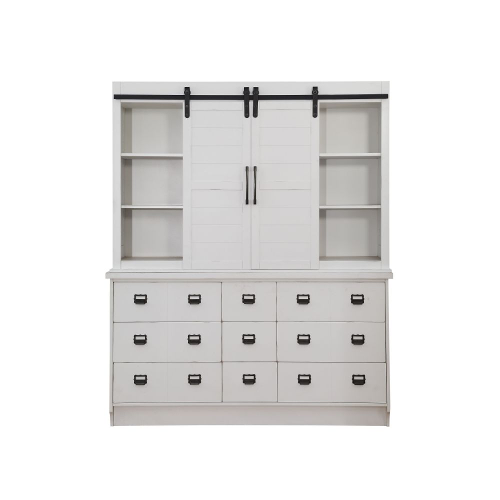 Acme - Renske Buffet & Hutch 71853 Antique White Finish