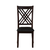 Acme - Katrien Side Chair (Set-2) 71857 Black Synthetic Leather & Espresso Finish