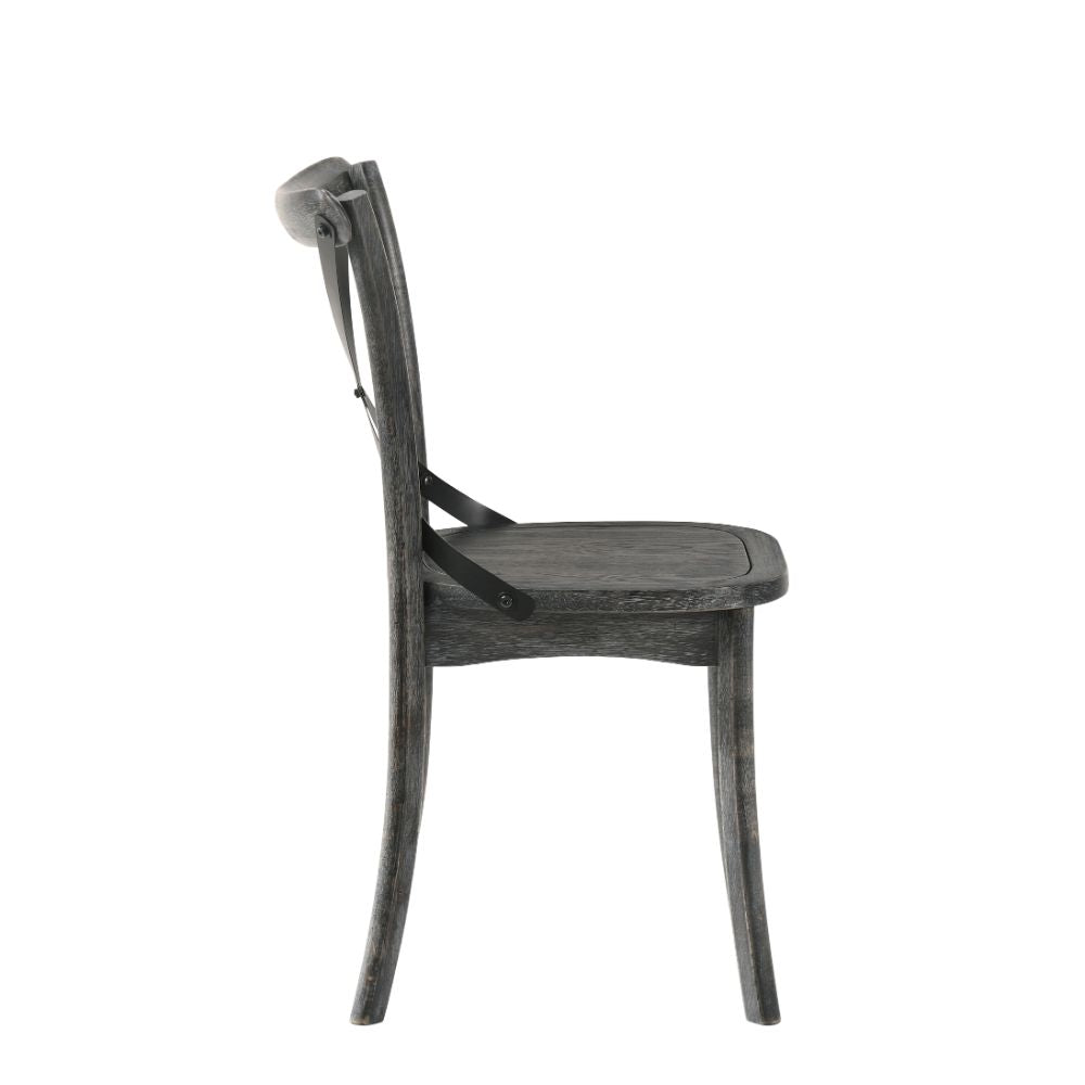 Acme - Kendric Side Chair (Set-2) 71897 Rustic Gray Finish