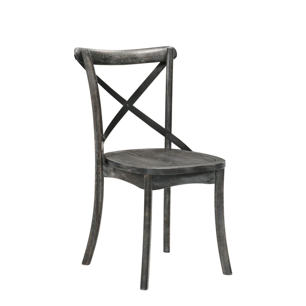 Acme - Kendric Side Chair (Set-2) 71897 Rustic Gray Finish