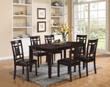 Acme - Sonata 7PC Dining Set 71955 Espresso Synthetic Leather & Espresso Finish