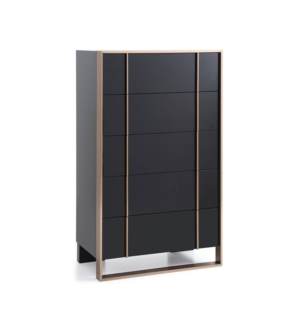 Nova Domus Cartier Modern Black & Rosegold Chest