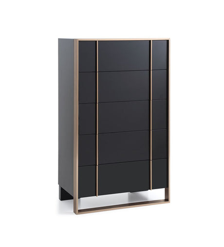 Nova Domus Cartier Modern Black & Rosegold Chest