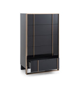 Nova Domus Cartier Modern Black & Rosegold Chest