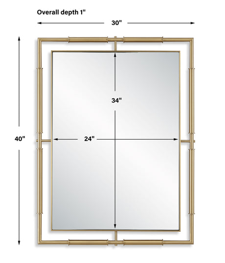 It's All Connected Rectangle Brass Mirror - Gold by Uttermost - View 7