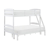 Twin over Full Bunk Bed with Guard Rails 1pc Sturdy Wood Frame White Finish Youth Bedroom Furniture - sold by Home Elegance USA