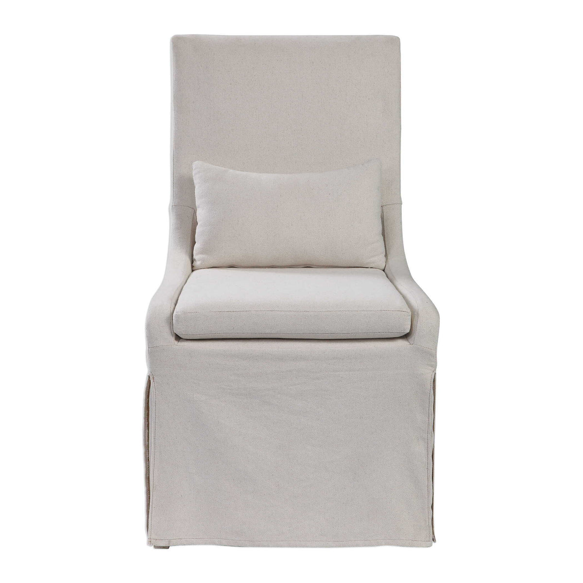 Coley Linen Armless Chair White - Beige by Uttermost - View 1