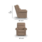 Bernard Power Fabric Recliner With Power Headrest & Lumbar, Nailhead Trim | Flexsteel