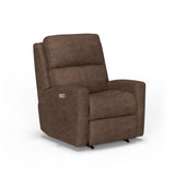 Catalina Transitional Leather Power Rocking Recliner, Power Headrest | Flexsteel