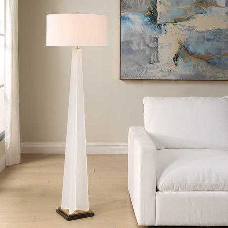 Rosin Floor Lamp - White by Uttermost - View 2