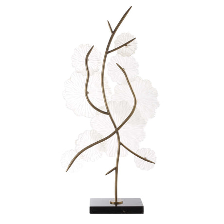 Glass Garden Table Sculpture Gold / White - White / Gold by Uttermost - View 6