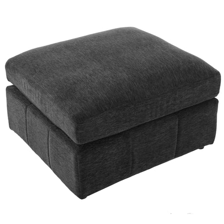 Modern Modular Sofa 85.4' U-shaped Sofa Bed with Movable Ottoman, USB Ports, Phone Holder, Black Chenille - sold by Home Elegance USA