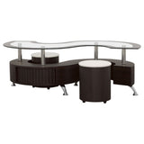 Buckley 3 - piece Coffee Table and Stools Set Cappuccino | Coaster | Home Elegance USA