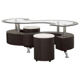 Buckley 3 - piece Coffee Table and Stools Set Cappuccino | Coaster | Home Elegance USA