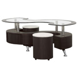 Coffee Table - Buckley 3-piece Coffee Table and Stools Set Cappuccino