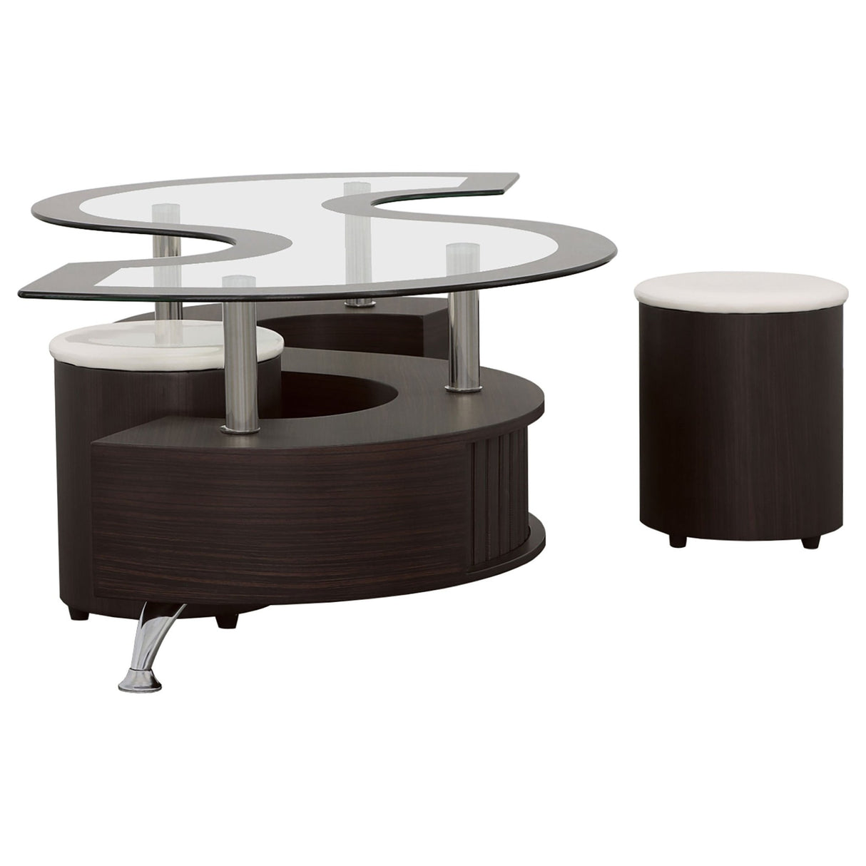 Buckley 3 - piece Coffee Table and Stools Set Cappuccino | Coaster | Home Elegance USA