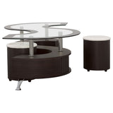 Coffee Table - Buckley 3-piece Coffee Table and Stools Set Cappuccino