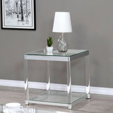 End Table - Anne End Table with Lower Shelf Chrome and Clear