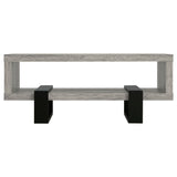 Dinard Coffee Table with Shelf Grey Driftwood | Coaster - 720878 - Home Elegance USA - 3