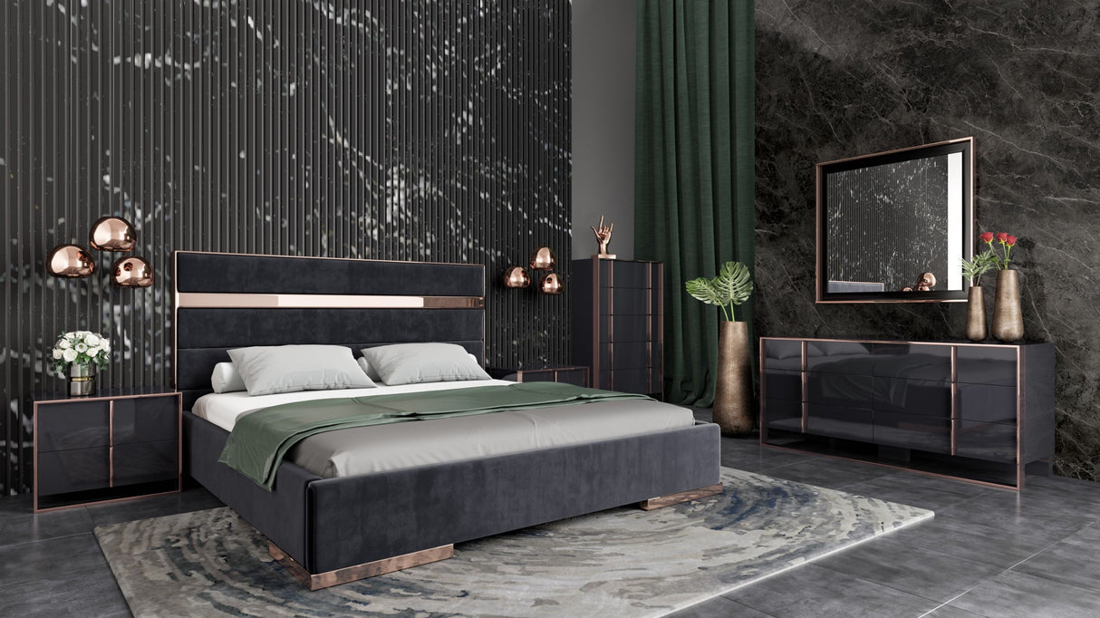 Cartier Modern Black & Rose Gold Bedroom Set – VIG Furniture - Home Elegance USA