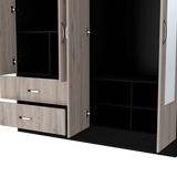 Armoire Ron, Bedroom, Black / Light Gray - sold by Home Elegance USA