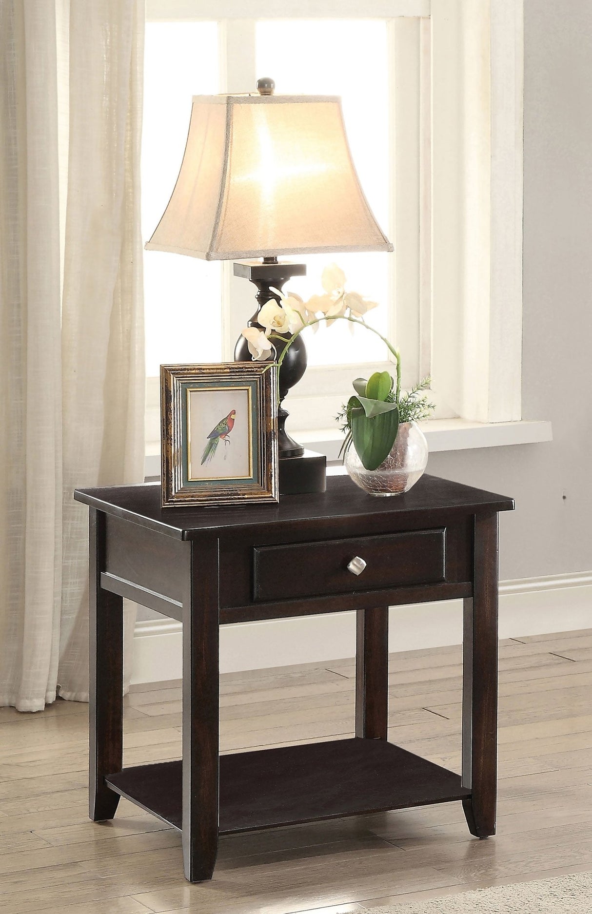 Bradford Square 1 - shelf End Table Walnut | Coaster - 721037 - Home Elegance USA - 2