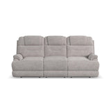 Zecliner Zofa Power Sleep Sofa With Power Headrests & Lumbar - Dove | Flexsteel