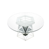 Acme - Noralie Dining Table 72145 Mirrored & Faux Diamonds