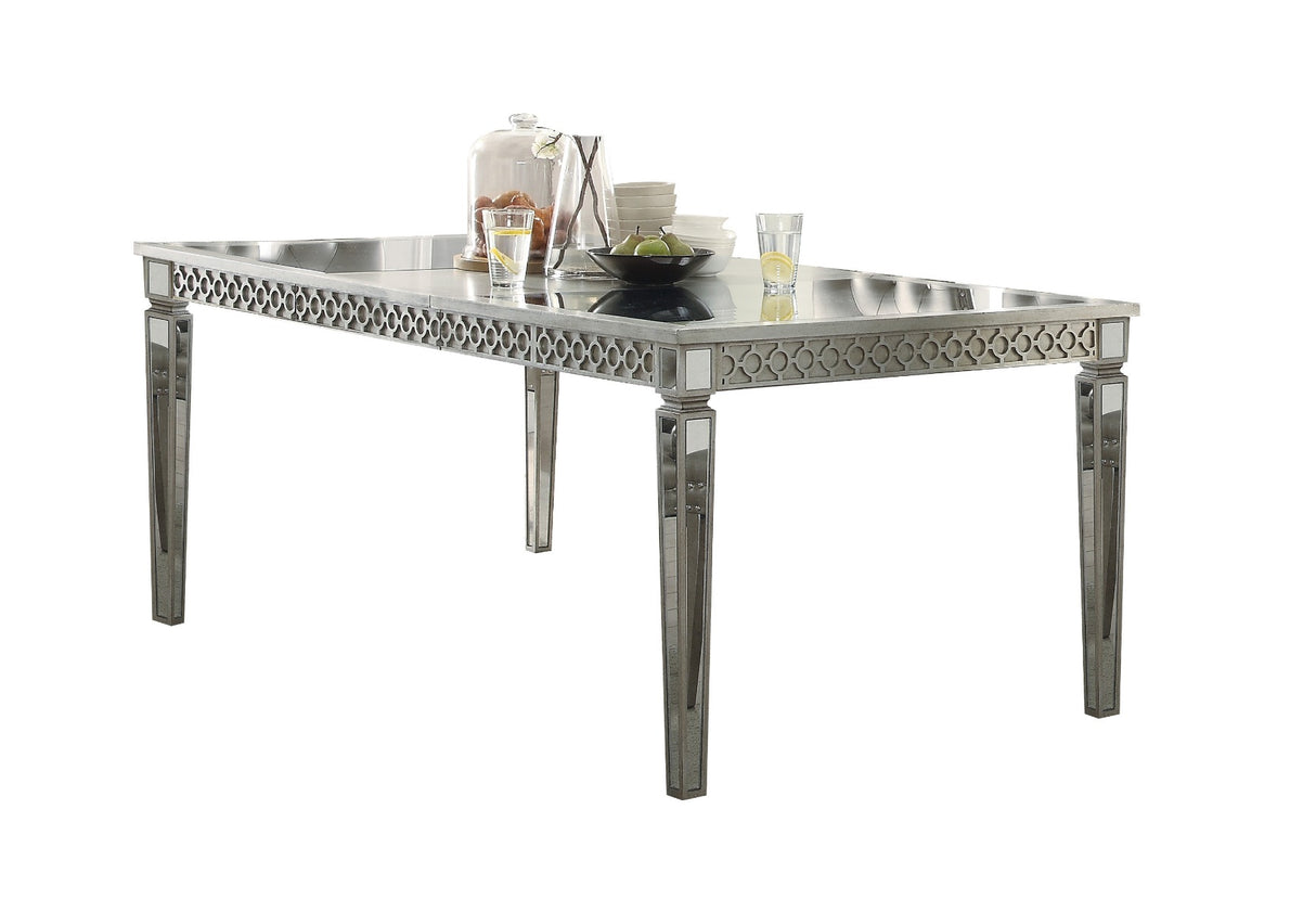 Acme - Kacela Dining Table 72155 Mirrored & Champagne Finish