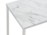 Coffee Table - Leona Coffee Table with Casters White and Satin Nickel