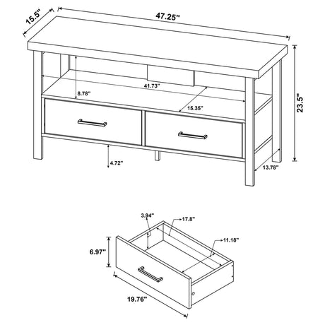 Ruston 48" 2 - drawer TV Console Weathered Pine - 721882 - image - 11