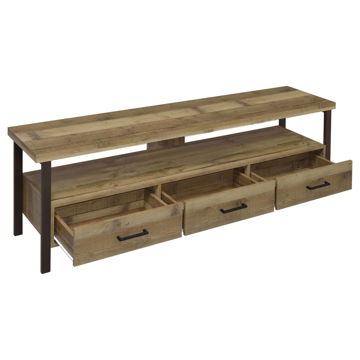 71" Tv Stand - Ruston 71" 3-drawer TV Console Weathered Pine