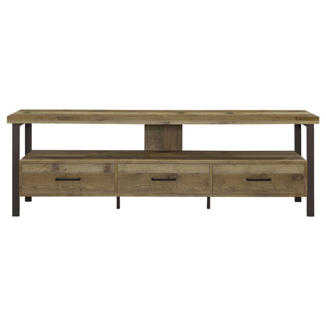 Ruston 71" 3 - drawer TV Console Weathered Pine - 721891 - image - 3