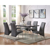 Acme - Noland Dining Table 72190 Gray High Gloss & Clear Glass