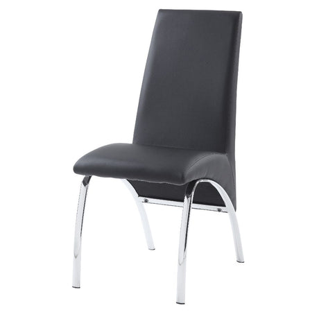 Acme - Noland Side Chair (Set-2) 72192 Gray Synthetic Leather & Chrome Finish