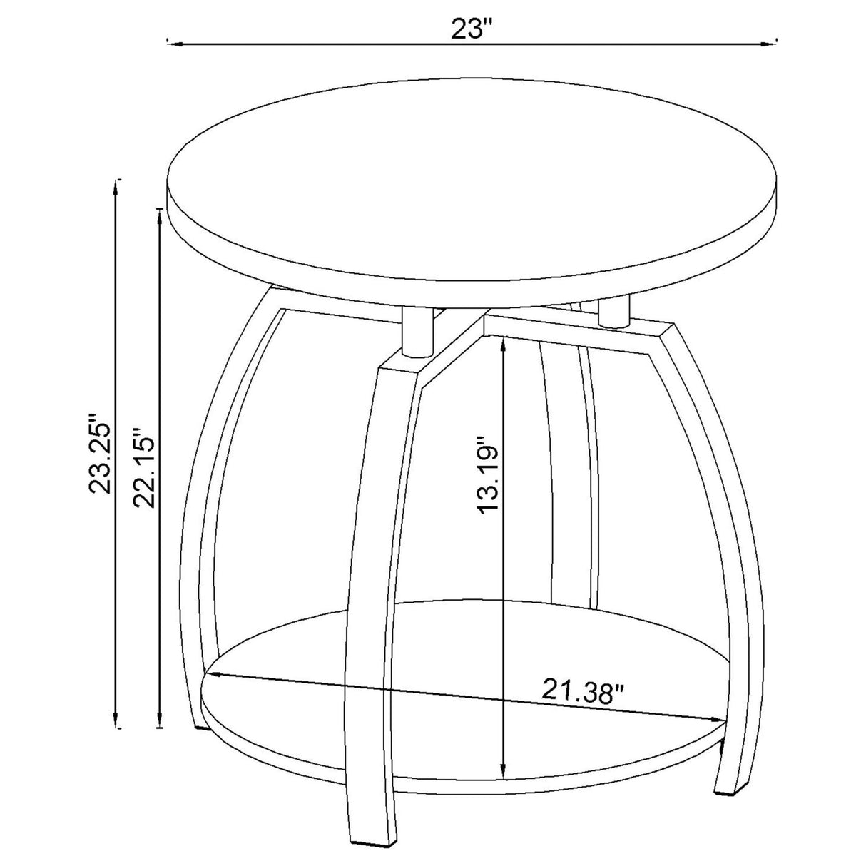 Dacre Round End Table Dark Grey and Black Nickel | Coaster - 722207 - Home Elegance USA - 5