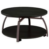 Dacre Round Coffee Table Dark Grey and Black Nickel | Coaster - 722208 - Home Elegance USA - 1