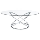 3 Pc Coffee Table Set - Warren 3 - piece Occasional Set Chrome and Clear | Coaster | Home Elegance USA