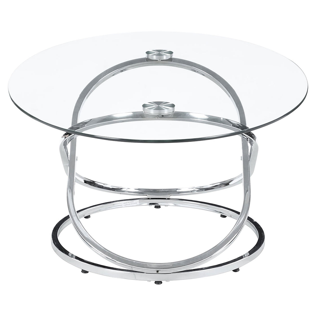 3 Pc Coffee Table Set - Warren 3 - piece Occasional Set Chrome and Clear | Coaster | Home Elegance USA