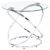 3 Pc Coffee Table Set - Warren 3 - piece Occasional Set Chrome and Clear | Coaster | Home Elegance USA