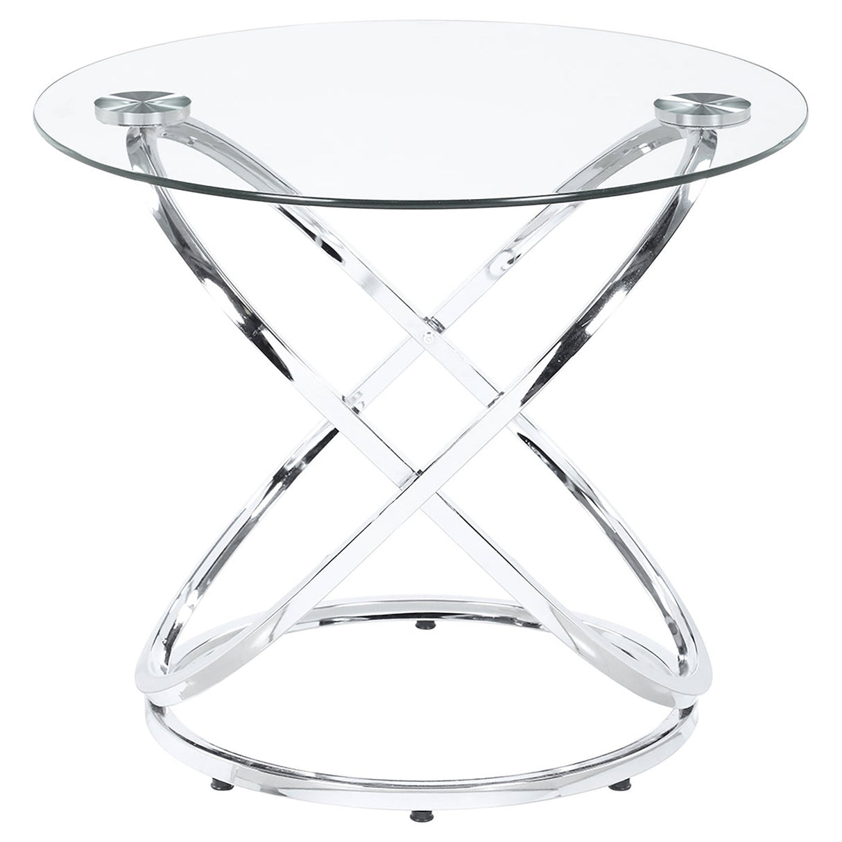 3 Pc Coffee Table Set - Warren 3 - piece Occasional Set Chrome and Clear | Coaster | Home Elegance USA