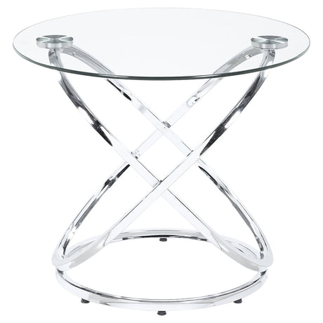 3 Pc Coffee Table Set - Warren 3 - piece Occasional Set Chrome and Clear - 722373 - image - 7