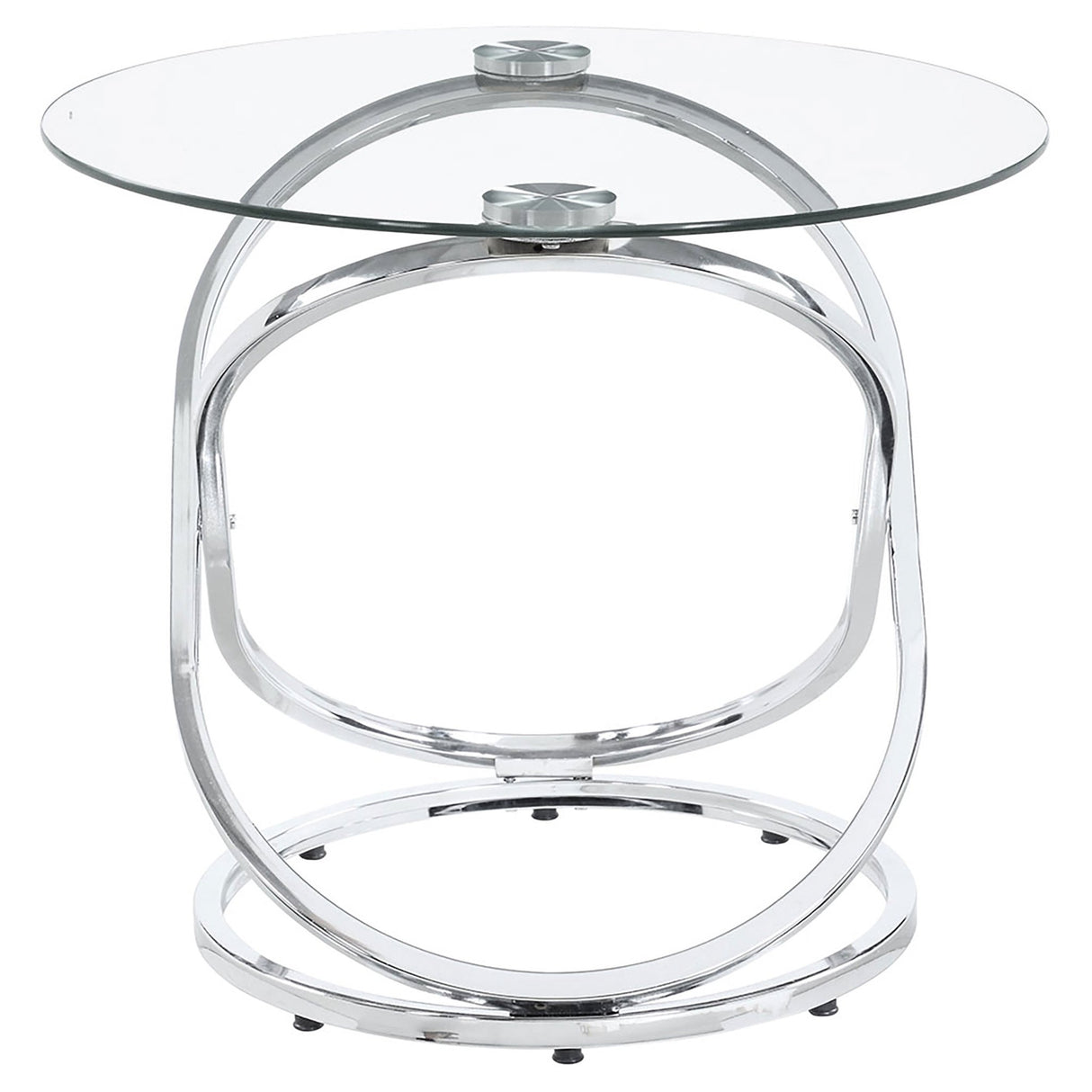 3 Pc Coffee Table Set - Warren 3 - piece Occasional Set Chrome and Clear | Coaster | Home Elegance USA