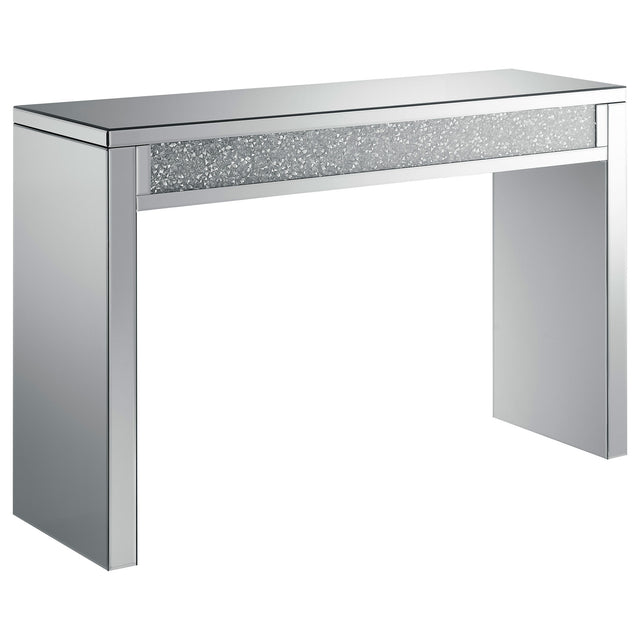 Sofa Table - Gillian Rectangular Sofa Table Silver and Clear Mirror