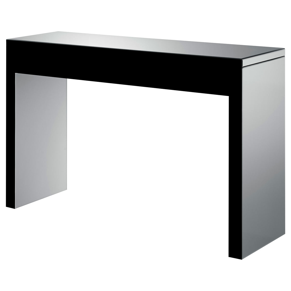 Sofa Table - Gillian Rectangular Sofa Table Silver and Clear Mirror